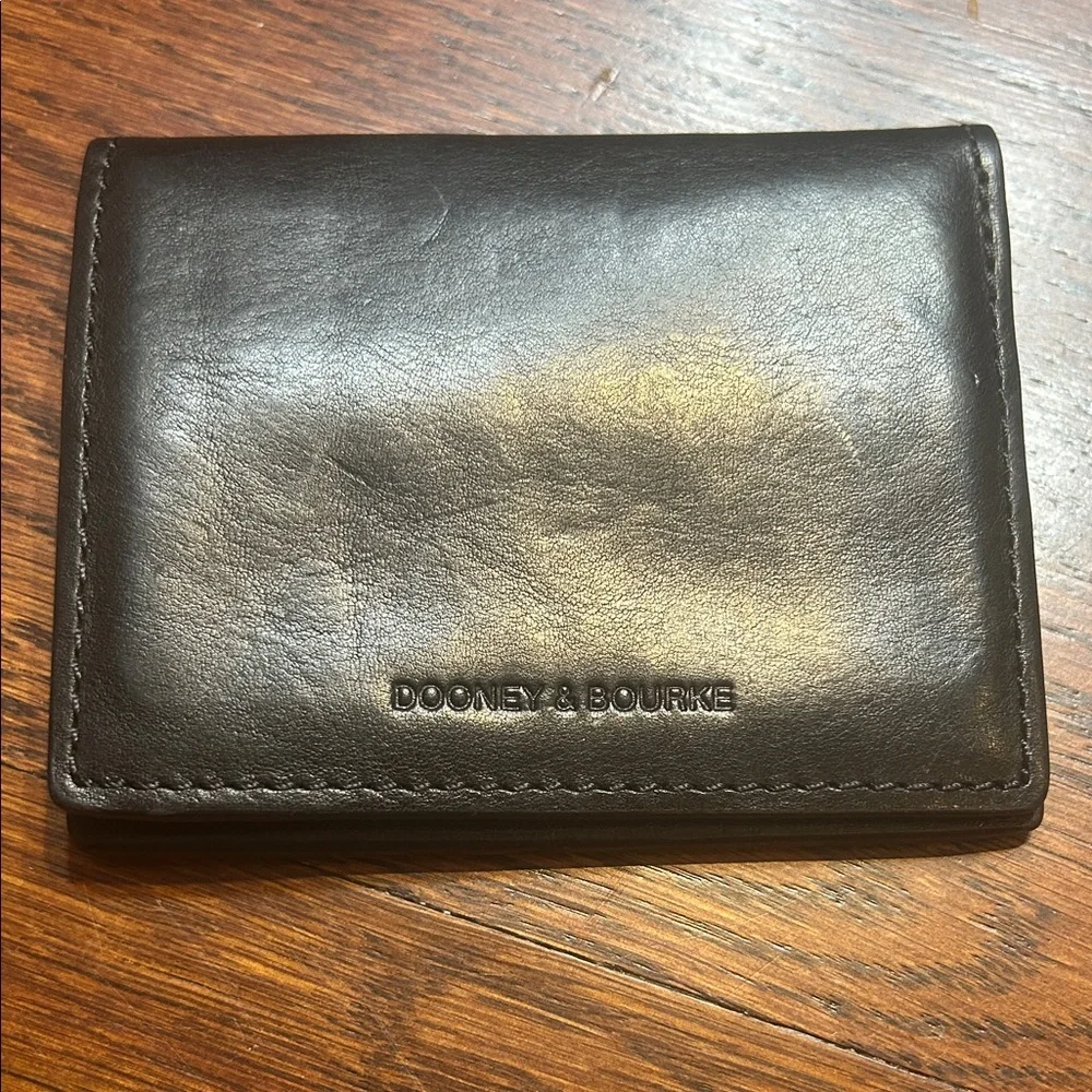 Dooney & Bourke Black Leather Card & Key Holder Minimalist